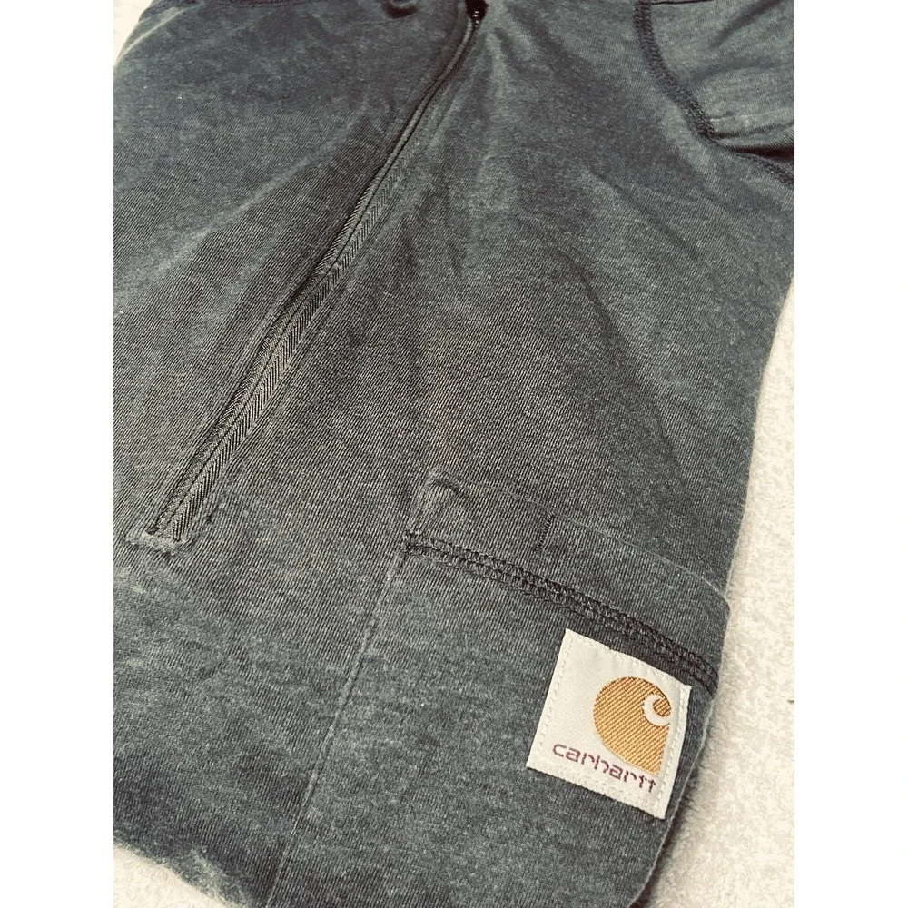 Carhartt Force Quarter Zip Shirt Mens Medium Dark Gray Mock Neck Long Sleeve